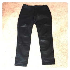 Banana Republic Liquid Leather Black Jeans